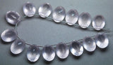 4 Match Pair, Super Rare Aaa Natural Rose Quartz Faceted Oval Shape Briolettes Calibrated Size 12X16mm