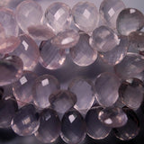 4 Match Pair,10X14mm  Natural Rose Quartz Faceted Pear Briolette's Calibrated Size