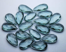 Load image into Gallery viewer, 4 Matched Pairs,Finist Quality,Moss Aquamarine Quartz Faceted Pear Shape Briolettes, 10X20mm Long, - Jalvi &amp; Co.