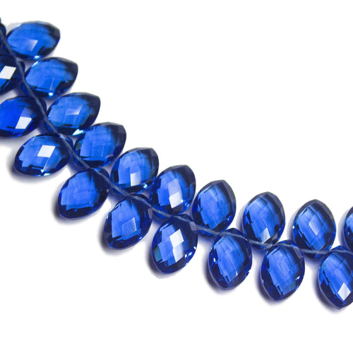 4 matching pair, Natural Tanzanite Quartz Faceted Marquise Beads 12x8mm - Jalvi & Co.