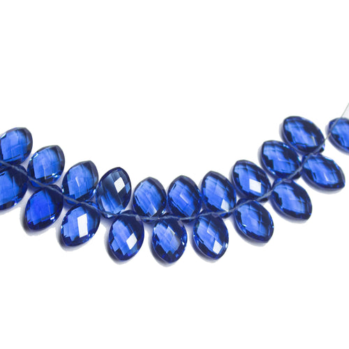 4 matching pair, Natural Tanzanite Quartz Faceted Marquise Beads 12x8mm - Jalvi & Co.