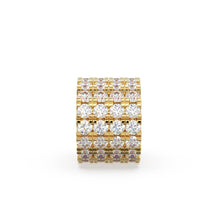 Load image into Gallery viewer, 4 Row French Pave Diamond Gold Beads / Handmade Diamond Rondelle Beads / Diamond Round Beads / Solid Gold Diamond Spacer Findings - Jalvi &amp; Co.