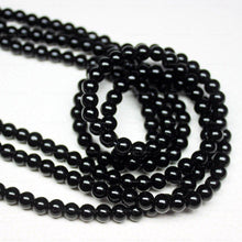 Load image into Gallery viewer, 4 Strand Black Onyx Natural Smooth Ball Round Gemstone Loose Craft Beads 15&quot; 6mm - Jalvi &amp; Co.