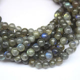 4 Strand Labradorite Natural Smooth Round Loose Gemstone Beads 14