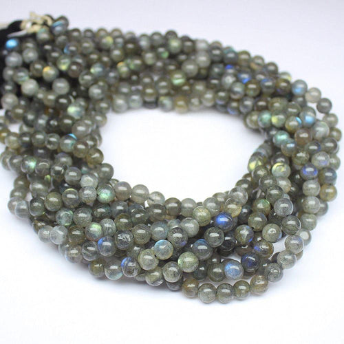 4 Strand Labradorite Natural Smooth Round Loose Gemstone Beads 14