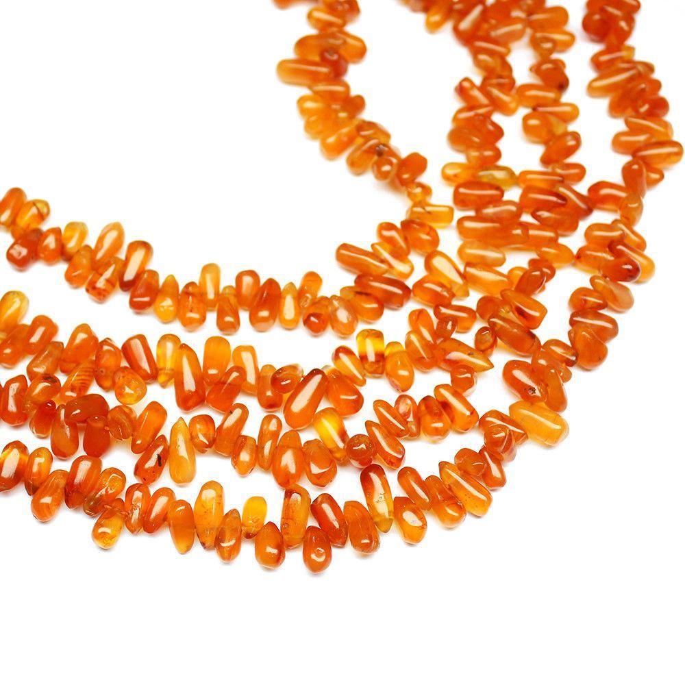 4 Strand Natural Carnelian Smooth Tear Gemstone Loose Spacer Beads 14" 6mm 11mm - Jalvi & Co.