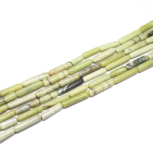 4 Strand Natural Green Opal Smooth Tube Gemstone Beads Strand 13