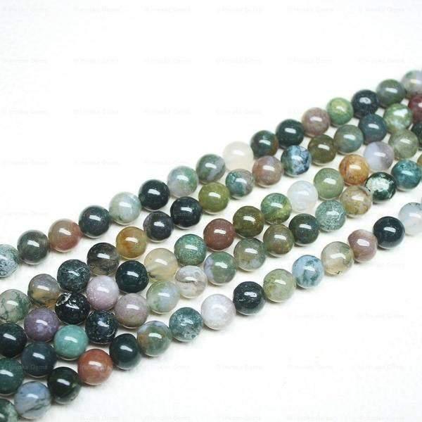 4 Strand Natural Multi Bloodstone Agate Smooth Round Loose Ball Beads 8mm 15" - Jalvi & Co.