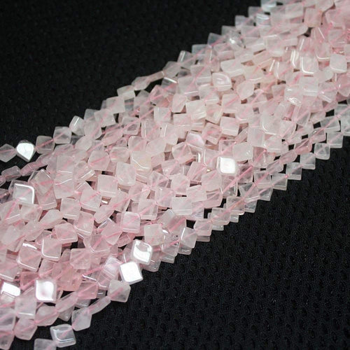 4 Strand Natural Pink Rose Quartz Smooth Kite Gemstone Beads Strand 13