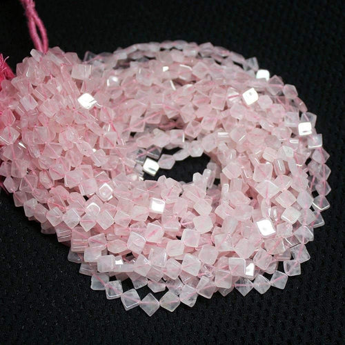 4 Strand Natural Pink Rose Quartz Smooth Kite Gemstone Beads Strand 13