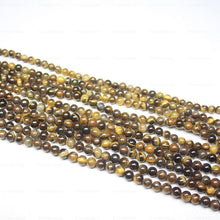 Load image into Gallery viewer, 4 Strand Natural Yellow Tigers Eye Smooth Loose Round Ball Beads 15&quot; 6mm - Jalvi &amp; Co.