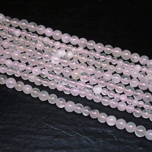 Load image into Gallery viewer, 4 Strand Rose Quartz Smooth Round Ball Loose Gemstone Spacer Beads 13&quot; 6mm 5mm - Jalvi &amp; Co.