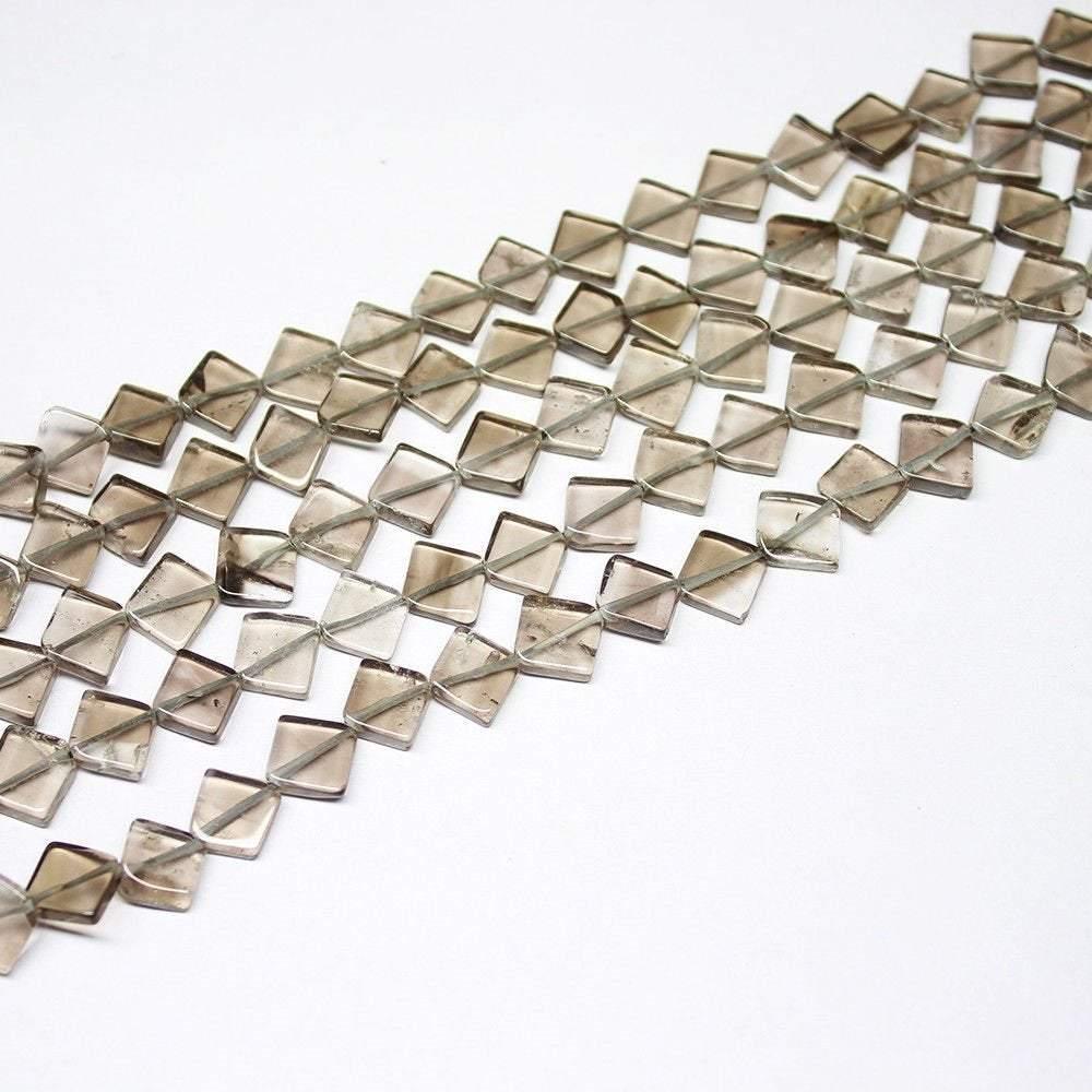 4 Strand Smoky Quartz Natural Smooth Kite Gemstone Beads Strand 13" 9mm 10mm - Jalvi & Co.