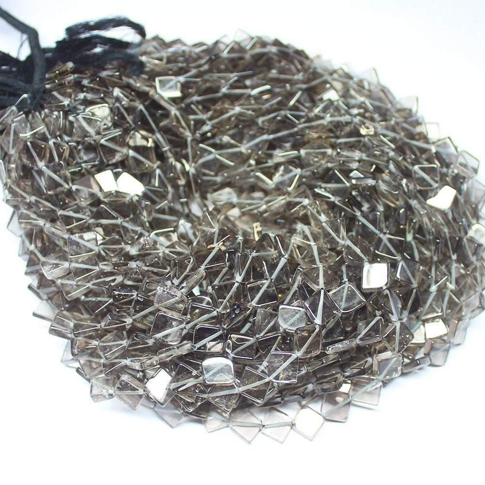 4 Strand Smoky Quartz Natural Smooth Kite Gemstone Beads Strand 13" 9mm 10mm - Jalvi & Co.