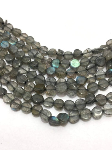 4 Strands Blue Fire Labradorite Smooth Coin Gemstone Loose Bead Strand 14