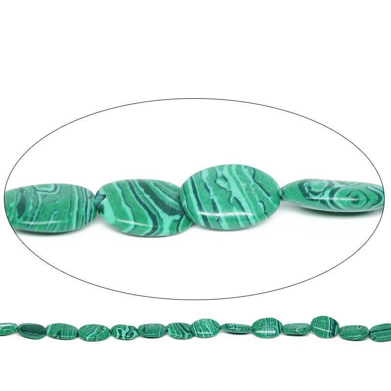 4 Strands Green Malachite Smooth Polished Oval Gemstone Loose Beads 8mm 11mm 13" - Jalvi & Co.