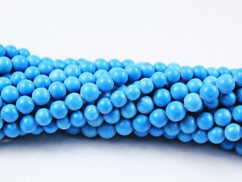 4 strands Lab Turquoise Smooth Polished Round Loose Ball Beads Strand 3mm 13