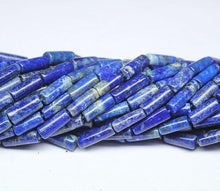 Load image into Gallery viewer, 4 Strands Lapis Lazuli Smooth Tube Gemstone Loose Beads Strand 10mm 11mm 13&quot; - Jalvi &amp; Co.