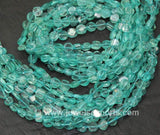 4 Strands Lot Green Apatite Smooth Round Coin Gemstone Loose Bead Strand 14