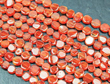 Load image into Gallery viewer, 4 Strands Orange Carnelian Smooth Flat Round Coin Beads Strand 13&quot; 7mm 8mm - Jalvi &amp; Co.