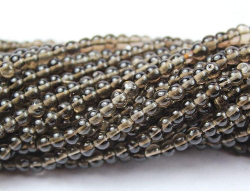 4 Strands Smoky Quartz Smooth Round Ball Gemstone Loose Beads 3mm 14