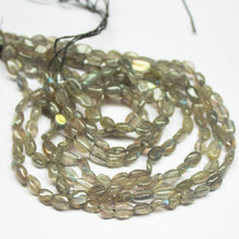 Load image into Gallery viewer, 4 x 13 inch, 6mm 7mm, Blue Labradorite Smooth Oval Beads, Labradorite Beads - Jalvi &amp; Co.
