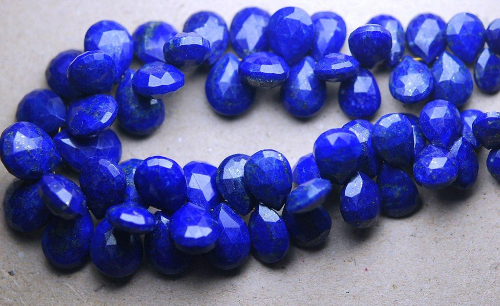 40 Pcs Of -Super Quality, Lapis Lazuli Micro Faceted Pear, 12-16mm Size - Jalvi & Co.