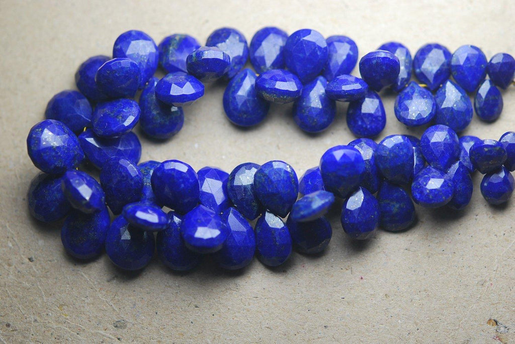 40 Pcs Of -Super Quality, Lapis Lazuli Micro Faceted Pear, 12-16mm Size - Jalvi & Co.