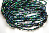 44 Carats, 18 Inch Long, Aaa Quality,Blue Ethiopian Opal Smooth Rondelles, 4-4.25mm Size