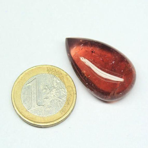 45.5ct Huge Orange Pink Tourmaline Smooth Pear Cabochon Loos Gemstone 30x18mm - Jalvi & Co.
