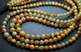 45 Carats, 16 Inches,Super Finest, Natural Ethiopian Opal Faceted Round Rondelles Super Flashy Strand, Size 4-7mm