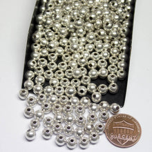 Load image into Gallery viewer, 48 Round Ball Spacer Bead Silver Tone - Jalvi &amp; Co.