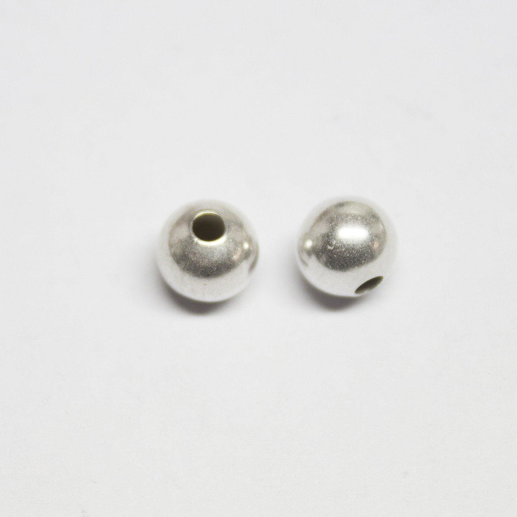 48 Round Ball Spacer Bead Silver Tone - Jalvi & Co.