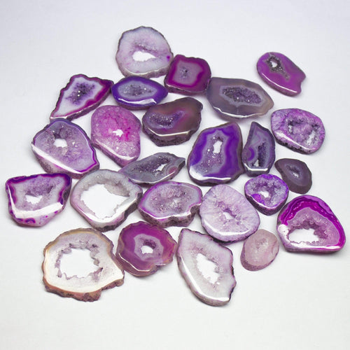 480ct, 24pc, Pink Window Druzy Flat Smooth Loose Gemstone Lot, Druzy - Jalvi & Co.