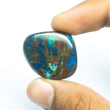Load image into Gallery viewer, 49.5 carats, 31x26mm, Natural Azurite Smooth Polished Fancy Cabochon Loose Gemstone - Jalvi &amp; Co.