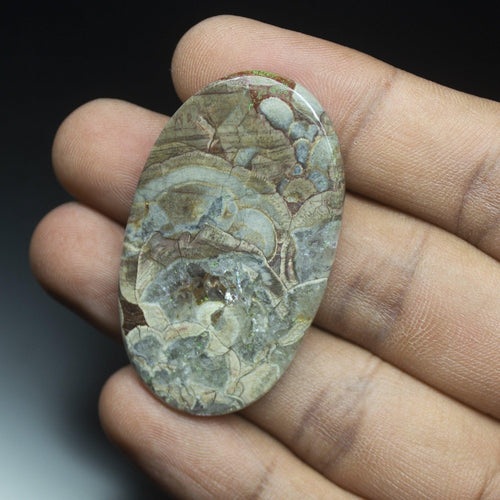 49.5 carats, 47x28mm, Natural Crazy Lace Agate Smooth Oval Cabochon Loose Gemstone - Jalvi & Co.