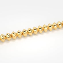 Load image into Gallery viewer, 4mm 18k Solid Yellow Gold Fancy Textured Rondelle Spacer Beads (20 pieces) 2 inches long Strand - Jalvi &amp; Co.