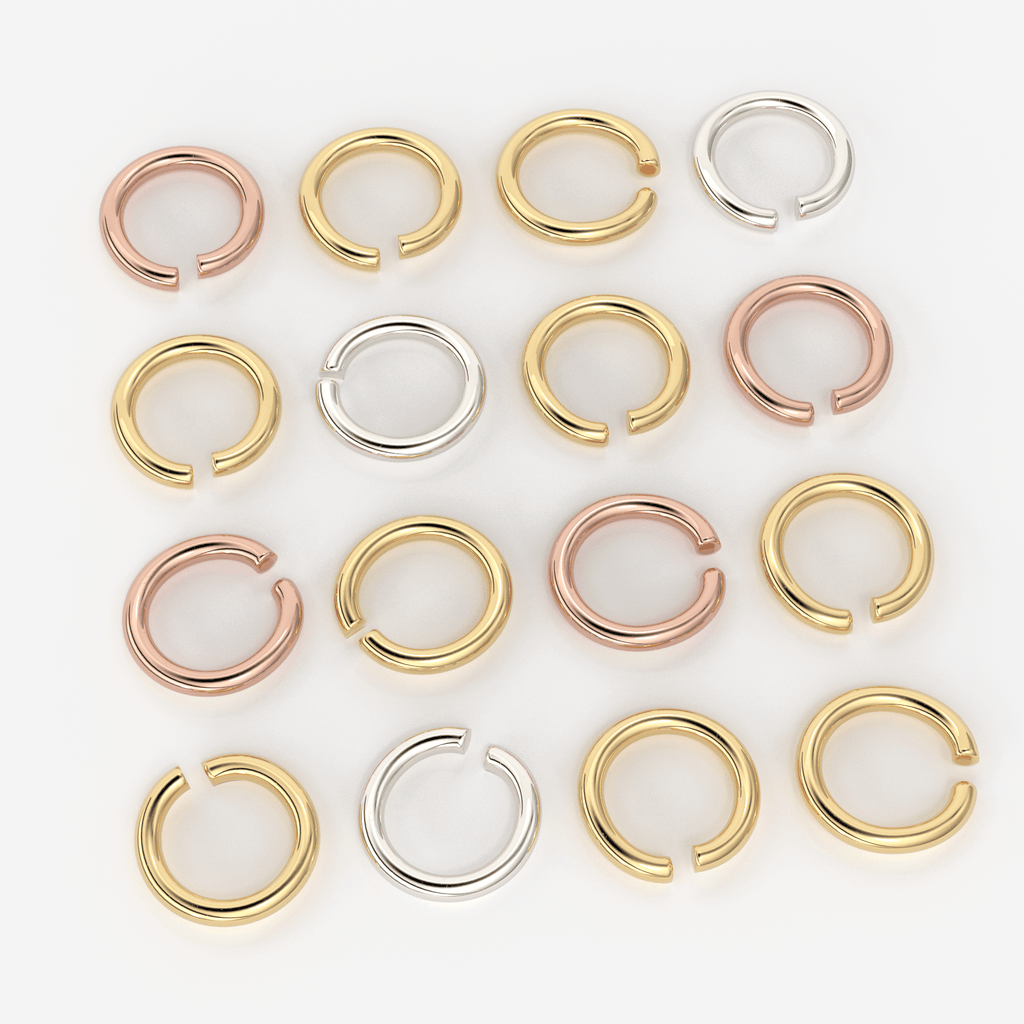 4MM 22 Gauge 18k Solid Yellow Gold Open Jump Ring (5 pieces) - Jalvi & Co.