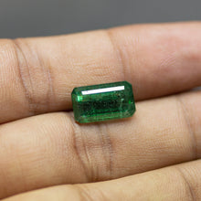Load image into Gallery viewer, 5.56cts, Natural Untreated Green Zambian Emerald Cut Loose Gemstone, Emerald Gemstone, Natural Emerald - Jalvi &amp; Co.