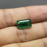 5.56cts, Natural Untreated Green Zambian Emerald Cut Loose Gemstone, Emerald Gemstone, Natural Emerald
