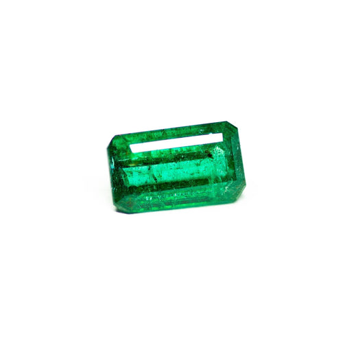 5.56cts, Natural Untreated Green Zambian Emerald Cut Loose Gemstone, Emerald Gemstone, Natural Emerald - Jalvi & Co.