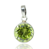 5.7g, Totally Handmade Green Zircon 925 Sterling Silver Pendant, Zircon Pendant