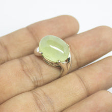 Load image into Gallery viewer, 5.8g, Handmade Natural Prehnite Oval Cabochon 925 Sterling Silver Ring - Jalvi &amp; Co.