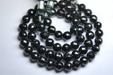 5 Inches Strand,Black Spinel Finest Quality Micro Faceted Round Rondells, 8-9mm