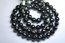Load image into Gallery viewer, 5 Inches Strand,Black Spinel Finest Quality Micro Faceted Round Rondells, 8-9mm - Jalvi &amp; Co.