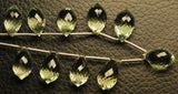 5 Match Pair, Super Rare, AAA Green Amethyst Faceted Chandelier Drops Briolette's, Calibrated Size, 14X8mm
