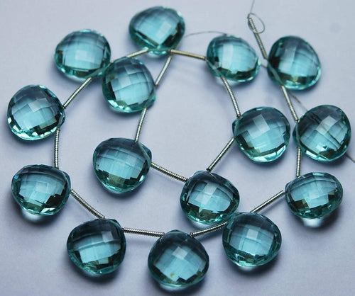 5 Match Pair,Super Rare,Green Amethyst Quartz Faceted Heart Shape Briolettes Calibrated Size 14mm - Jalvi & Co.