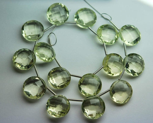 5 Matched Pair, Aaa Natural Lemon Quartz Faceted Match Coins Briolettes 12mm,Calibrated Size - Jalvi & Co.