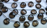 5 Matched Pair, Aaa Natural Smoky Quartz Faceted Match Heart Briolettes, 12mm, Calibrated Size