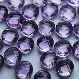 5 Matched Pair, Finest Quality,  Faceted Coins Shaped, 6mm Loose Stones Natural Pink Amethyst